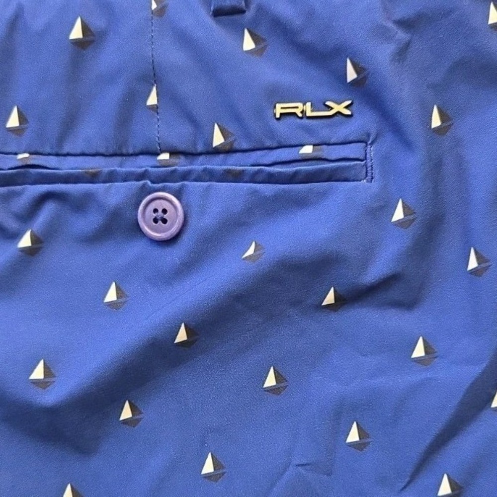RLX Ralph Lauren Shorts Mens Size 36 Blue Sailboat Performance Golf Casual - Picture 10 of 10